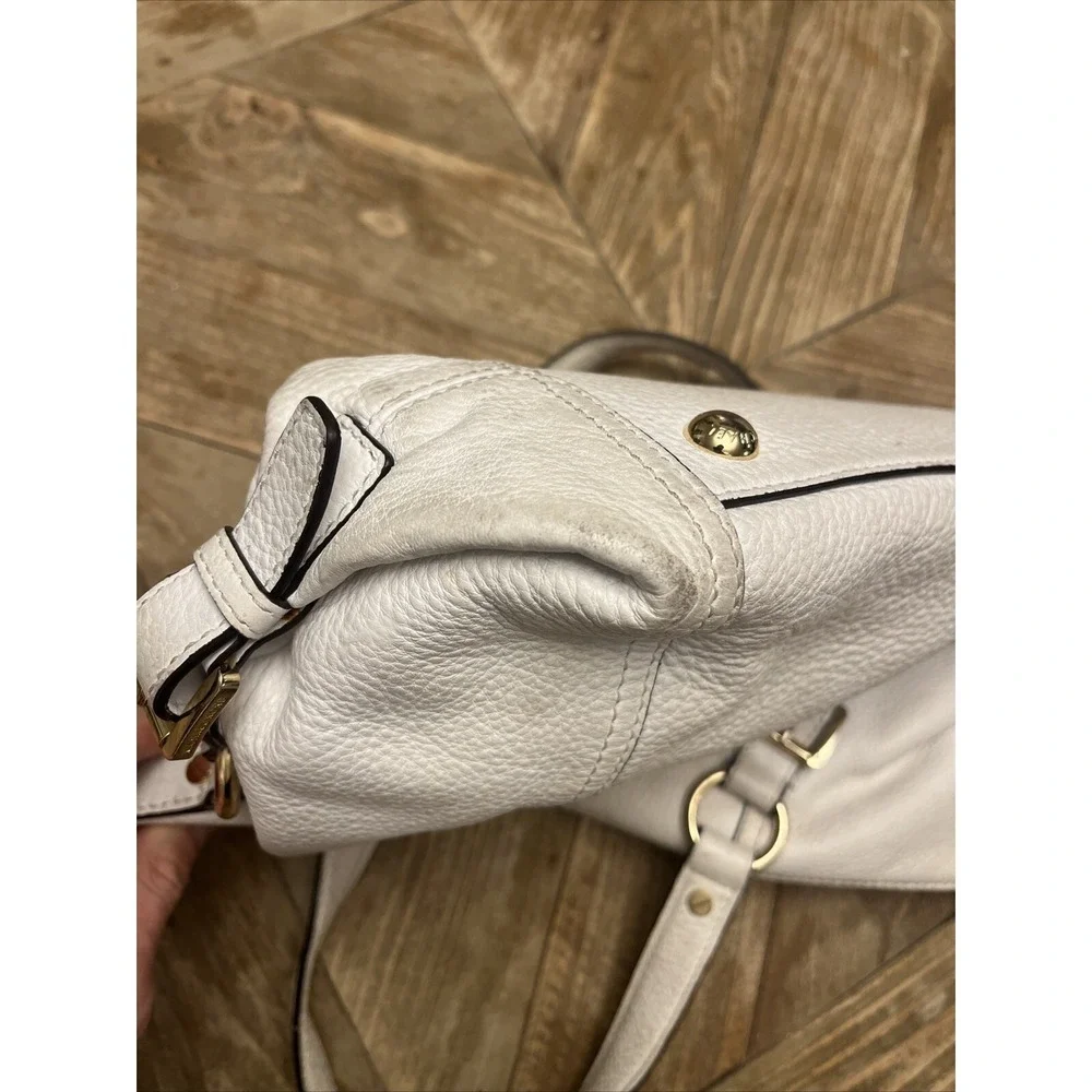 Michael Kors Leather Pebbled White Shoulder Bag Purse - STUNNER! - Picture 15 of 16